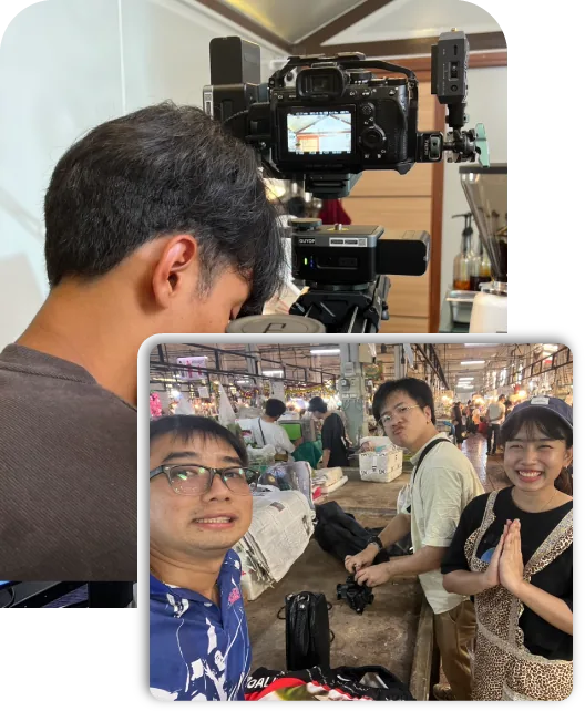 ทีมงานถ่ายทำในกองถ่าย
