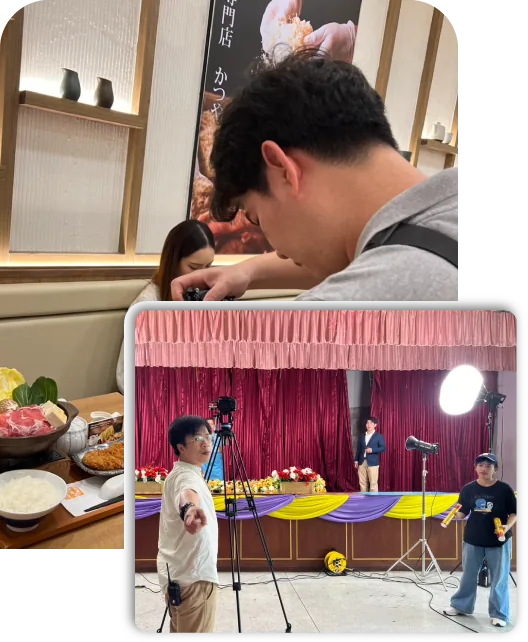 เซ็ตฉากถ่ายทำในสตูดิโอ